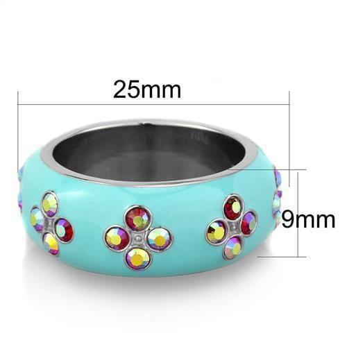 TK1768 - High polished (no plating) Stainless Steel Ring with Top Grade Crystal  in Light Rose A874-TK1768