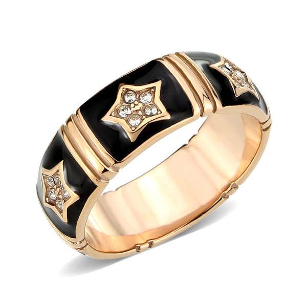 TK3826 - IP Rose Gold(Ion Plating) Stainless Steel Ring with Top Grade Crystal in Clear A874-tk3826