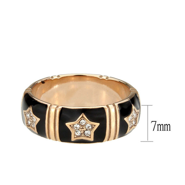 TK3826 - IP Rose Gold(Ion Plating) Stainless Steel Ring with Top Grade Crystal in Clear A874-tk3826