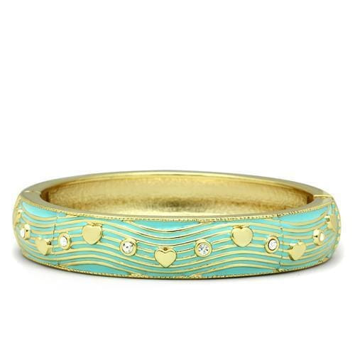 LO2151 - Flash Gold White Metal Bangle with Top Grade Crystal  in Clear A874-LO2151