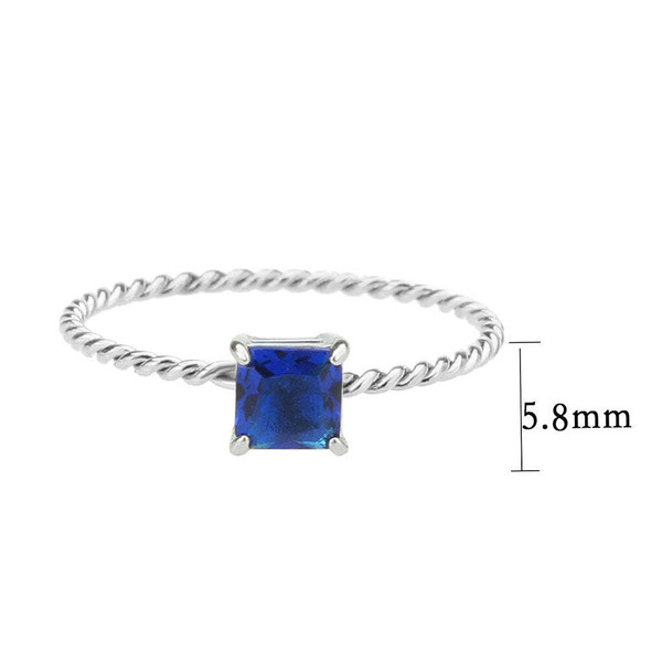 TK3855 - High polished (no plating) Stainless Steel Ring with Synthetic in Montana A874-tk3855