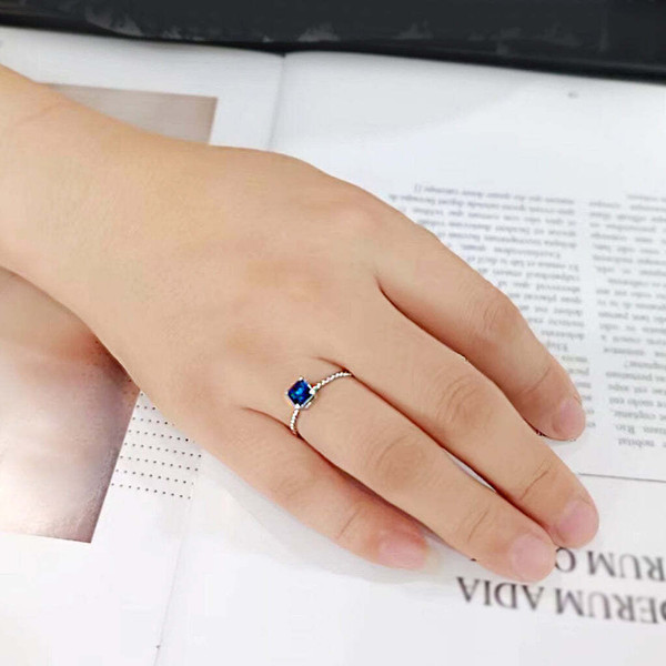 TK3855 - High polished (no plating) Stainless Steel Ring with Synthetic in Montana A874-tk3855