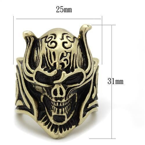 TK2446 - IP Antique Copper Stainless Steel Ring with Epoxy  in Jet A874-TK2446