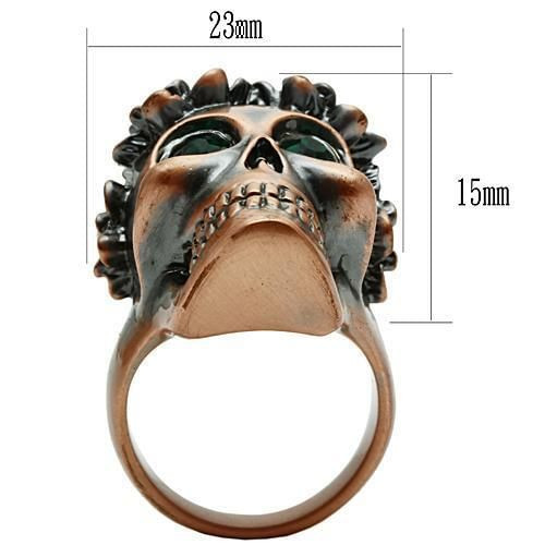 3W014 - Ancientry Gold White Metal Ring with Top Grade Crystal  in Emerald A874-3W014