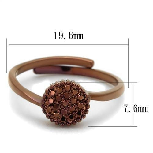 3W1177 - IP Coffee light Brass Ring with AAA Grade CZ  in Light Coffee A874-3W1177