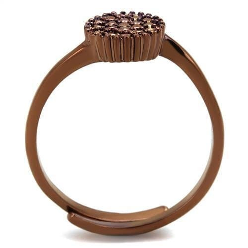 3W1177 - IP Coffee light Brass Ring with AAA Grade CZ  in Light Coffee A874-3W1177