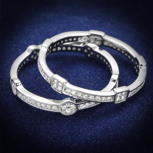 TS503 - Rhodium 925 Sterling Silver Ring with AAA Grade CZ  in Clear A874-TS503
