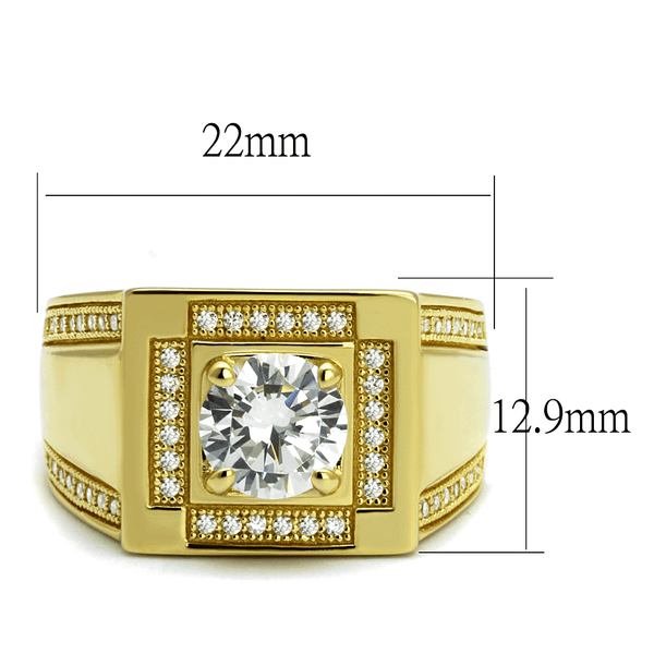 TS552 - Gold 925 Sterling Silver Ring with AAA Grade CZ  in Clear A874-TS552