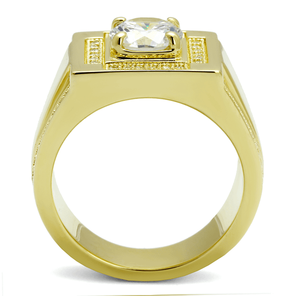 TS552 - Gold 925 Sterling Silver Ring with AAA Grade CZ  in Clear A874-TS552
