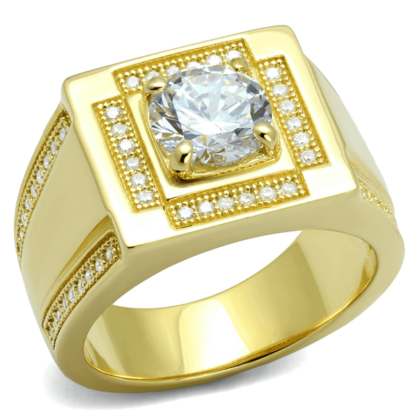 TS552 - Gold 925 Sterling Silver Ring with AAA Grade CZ  in Clear A874-TS552