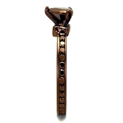 3W1191 - IP Coffee light Brass Ring with AAA Grade CZ  in Light Coffee A874-3W1191
