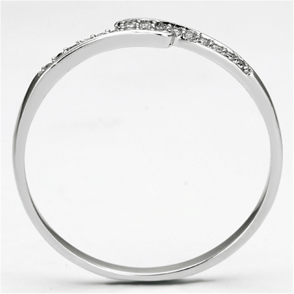 TS077 - Rhodium 925 Sterling Silver Ring with AAA Grade CZ  in Clear A874-TS077