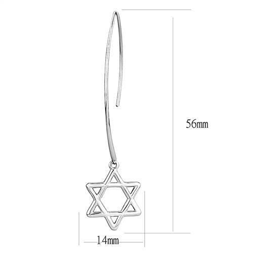 TK3147 - High polished (no plating) Stainless Steel Earrings with No Stone A874-TK3147