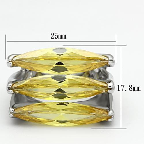 LOA850 - Rhodium Brass Ring with AAA Grade CZ  in Topaz A874-LOA850