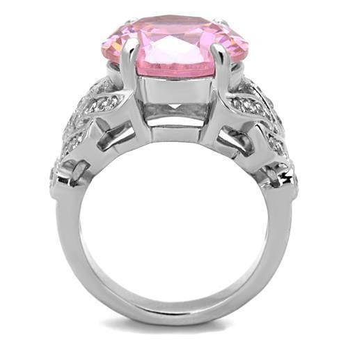 TK1512 - High polished (no plating) Stainless Steel Ring with AAA Grade CZ  in Rose A874-TK1512