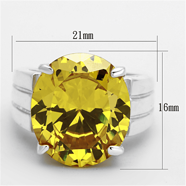 LOS677 - Silver 925 Sterling Silver Ring with AAA Grade CZ  in Topaz A874-LOS677