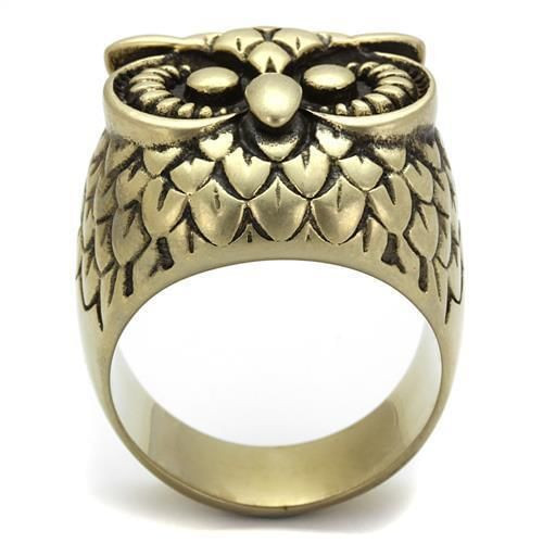 TK2468 - IP Antique Copper Stainless Steel Ring with Epoxy  in Jet A874-TK2468