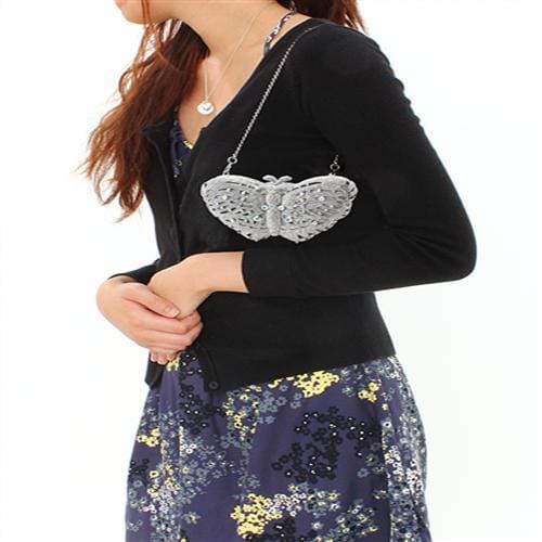 LO2366 - Imitation Rhodium White Metal Clutch with Top Grade Crystal  in White A874-LO2366