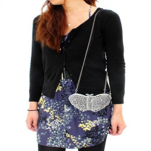 LO2366 - Imitation Rhodium White Metal Clutch with Top Grade Crystal  in White A874-LO2366