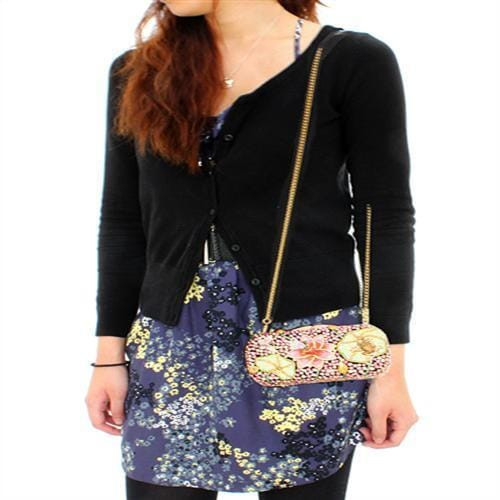 LO2375 - Ancientry Gold White Metal Clutch with Top Grade Crystal  in Multi Color A874-LO2375