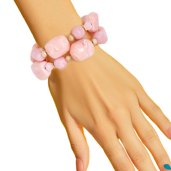Light Pink Marbled Bead Bracelets T226-9485534855487