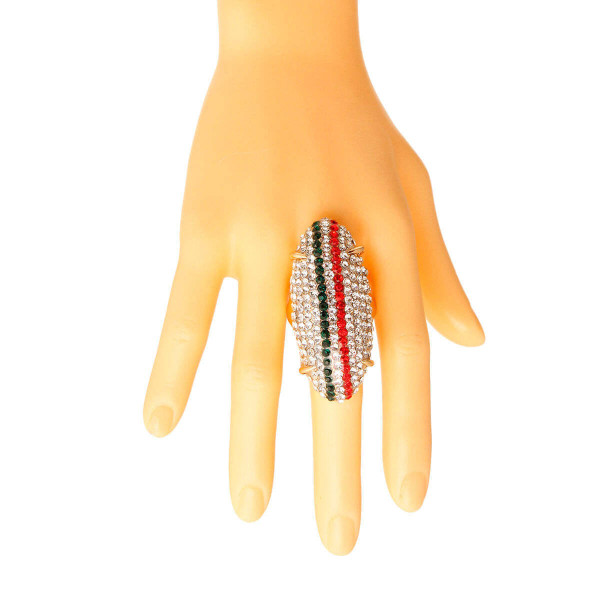 Elongated Elegance: Rhinestone Ring T226-9485862633791
