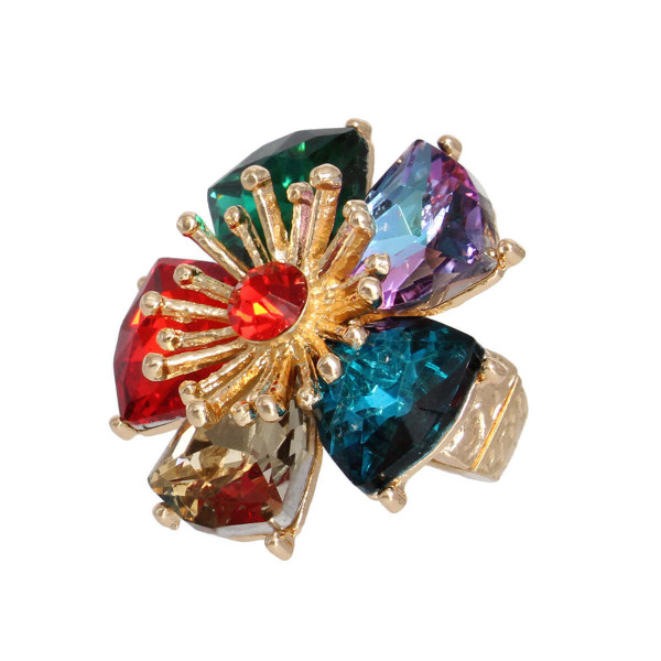 Multi Color Daisy Crystal Ring T226-9485658095935