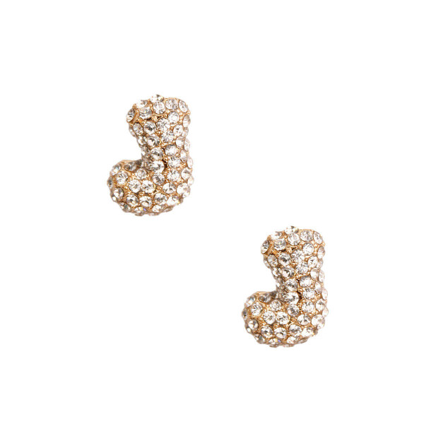 J  Initial Rhinestone Studs T226-9485906510143