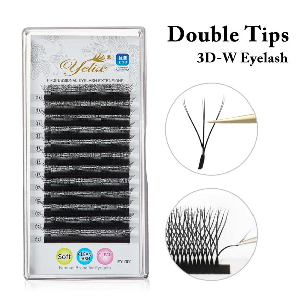 Color: Brushed Slate, Curl: C, Thickness: 0.07mm, Length: 13mm - Yelix Cilios 5D W Shape Eyelash Ex F640-12000032412591443