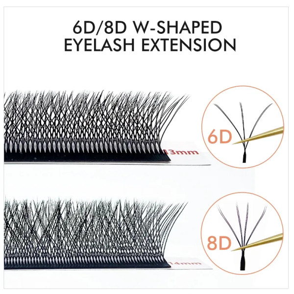 Color: Brushed Slate, Curl: LU, Thickness: 0.07mm, Length: 16mm - NATUHANA 3D 4D WW  Shaped Eyelash F640-12000043095904014