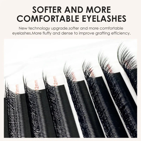 Color: Brushed Slate, Curl: LU, Thickness: 0.07mm, Length: 16mm - NATUHANA 3D 4D WW  Shaped Eyelash F640-12000043095904014
