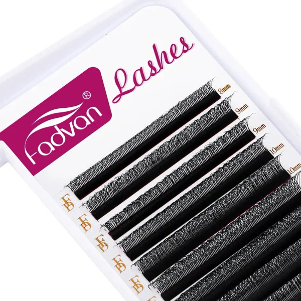 Curl: D, Length: 13mm - Fadvan 4D W In Shape Eyelash Extension Premade Volume Fans Soft Style Mink  F640-12000036814893727