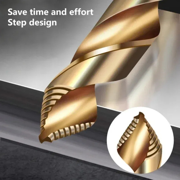 Color: Gold, Hole Diameter: 3mm, Shank Shape: Round - Drill Bit Set Twist Drill Bit Straight HSS Dr F640-12000041635715089