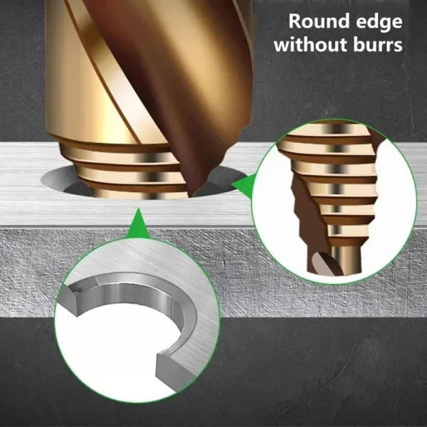 Color: Gold, Hole Diameter: 8mm, Shank Shape: Round - Drill Bit Set Twist Drill Bit Straight HSS Dr F640-12000041635715093