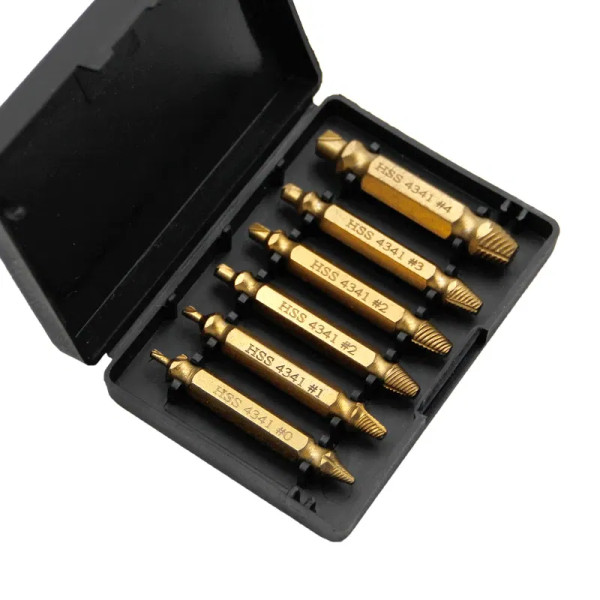 Color: Blue - HSS Extractor Double Head Screw Slide Tooth Removal Screwdriver Screwdriver Bit Broke F640-12000044689122242