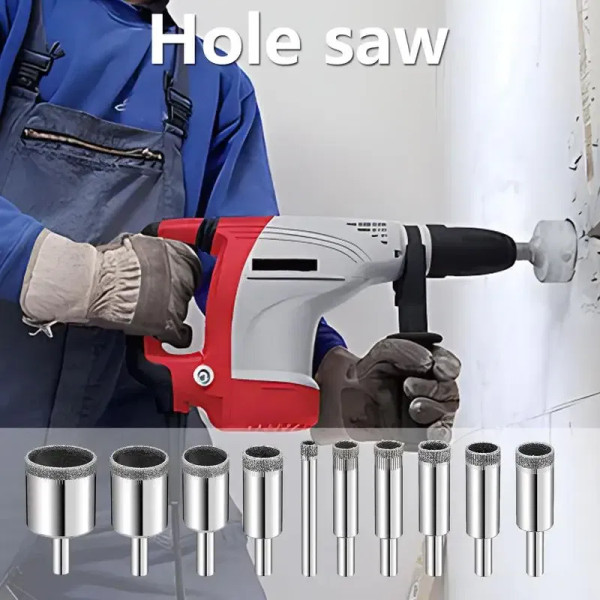 Ships From: United States, Color: Red - Diamond Hole Saw 10 Pieces Durable Grinder Hole Saw Diamond F640-12000037165721330