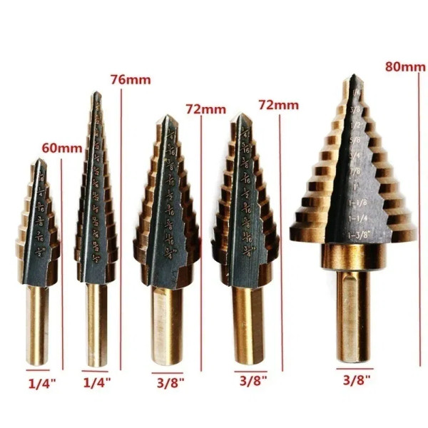 Color: Yellow, Ships From: CN - ZK3 HSS 4241 Cobalt Multiple Hole 50 Sizes Step Drill Bit Set Tools F640-12000029599505800