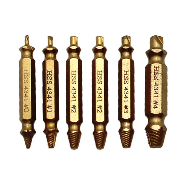 Color: Red - HSS Extractor Double Head Screw Slide Tooth Removal Screwdriver Screwdriver Bit Broken F640-12000044689122241