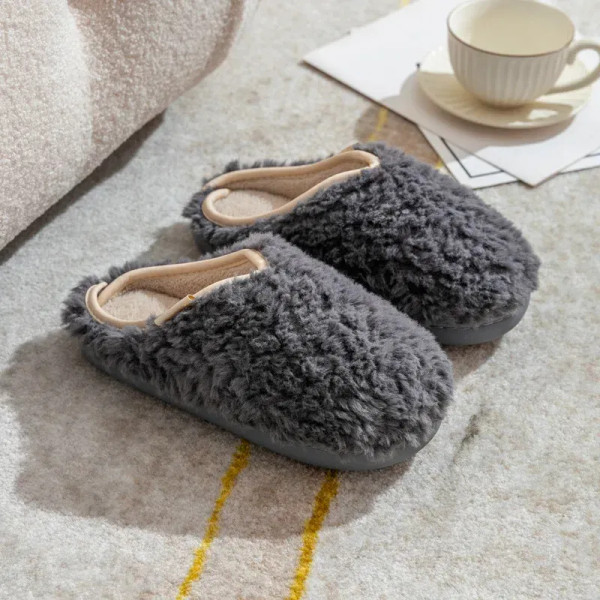 Color: Burgandy, Shoe Size: 44-45, Ships From: CHINA - Crestar Warm Fluffy Women Slippers Winter Ne F640-12000043893327556