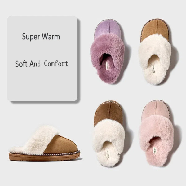 Color: Straw, Shoe Size: 38-39, Ships From: CHINA - Shevalues Women Plush House Slippers Fashion Fu F640-12000043937919876