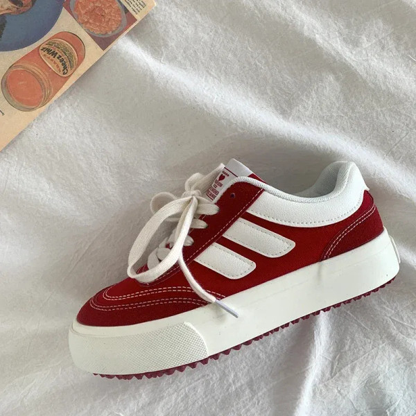 Color: Beige, Shoe Size: 39 - Spring Autumn Women Casual Canvas Breathable Platform Vulcanized Shoe F640-12000038226397971