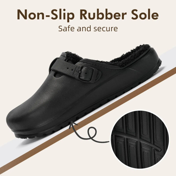 Color: Beige, Shoe Size: 45, Ships From: CHINA - Womens Clogs Winter Mules Slip on Nurse Shoes Work F640-12000044005945286