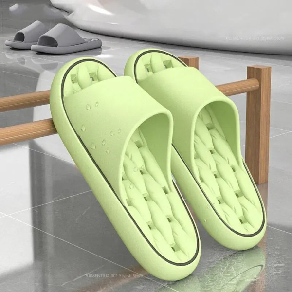 Color: black, Shoe Size: 40 - Bathroom House Slippers Leaking Quick-Drying Shower Slipper Light Wei F640-12000038180228949