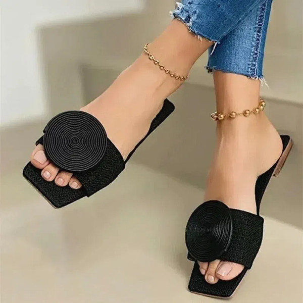 Color: Beige, Shoe Size: 42 - 2023 New Spring and Summer Women's Flat Slippers Fashion Beach Shoes  F640-12000032741579965