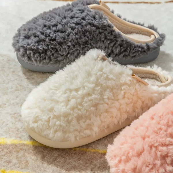 Color: Olivine, Shoe Size: 38-39, Ships From: CHINA - Crestar Warm Fluffy Women Slippers Winter New F640-12000043893327543
