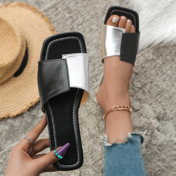 Color: Green, Shoe Size: 39 - Slippers Women Flat Shoes Summer Beach Slippers Ladies Slides Designe F640-12000038495359808