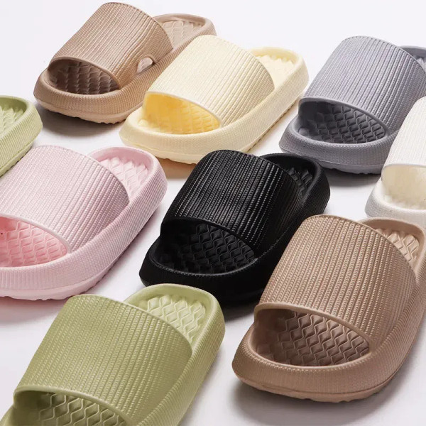 Color: black, Shoe Size: 4 - New Soft Platform Slippers for Women 2024 Summer Thick Bottom Cloud Sl F640-12000039467281919