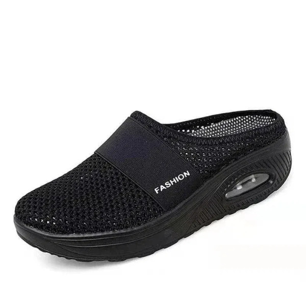 Color: DEEP BLUE, Shoe Size: 40 - Air Cushion Slip-On Women Walking Shoes Orthopedic Diabetic Ladie F640-12000036665308730