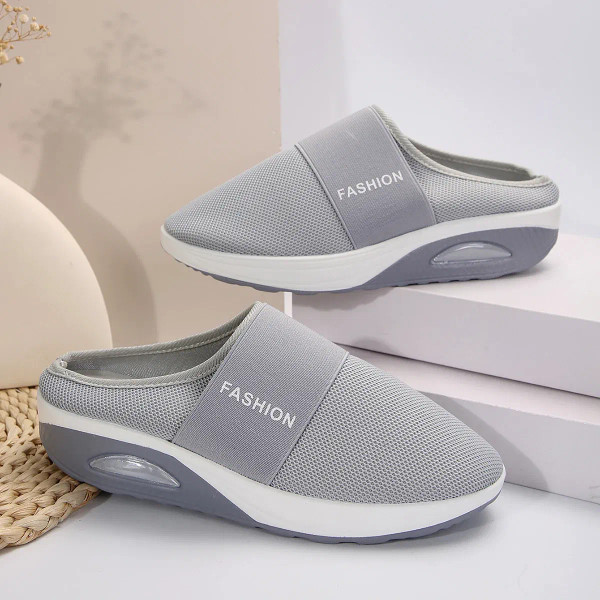 Color: GRAY, Shoe Size: 40 - Women Wedges Slippers 2024 New Summer Sandals Vintage Anti-slip Casual F640-12000039592442313