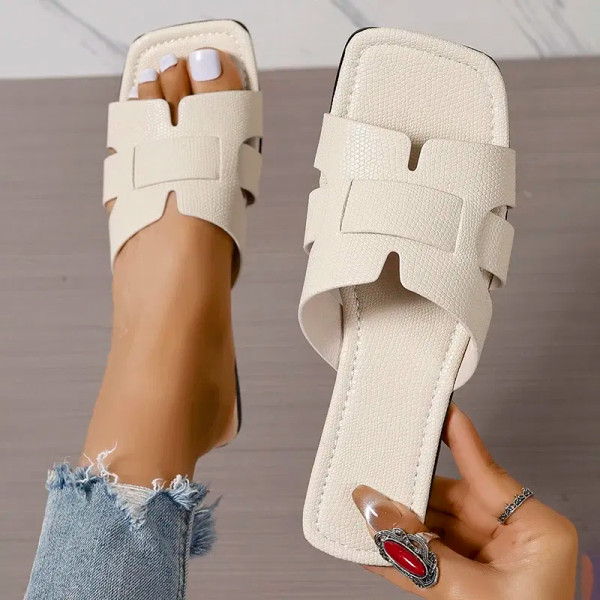 Color: Chocolate, Shoe Size: 36 - Summer Slippers Women Flat Luxury Outdoor Beach Flip Flops Female F640-12000037983824762